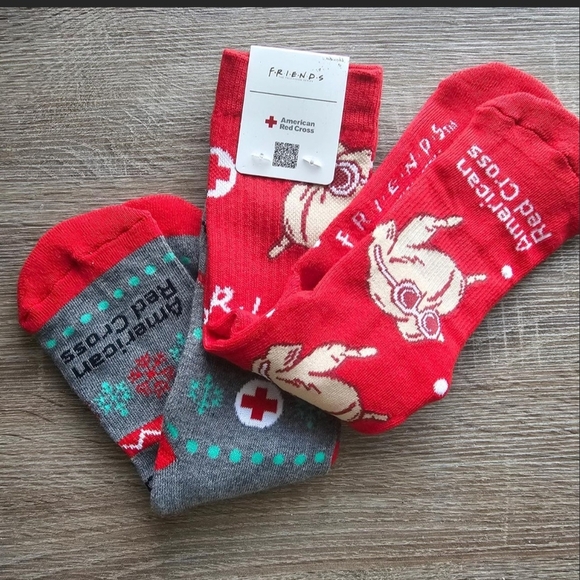 Bioworld Red and Gray Casual Socks - Picture 1 of 2